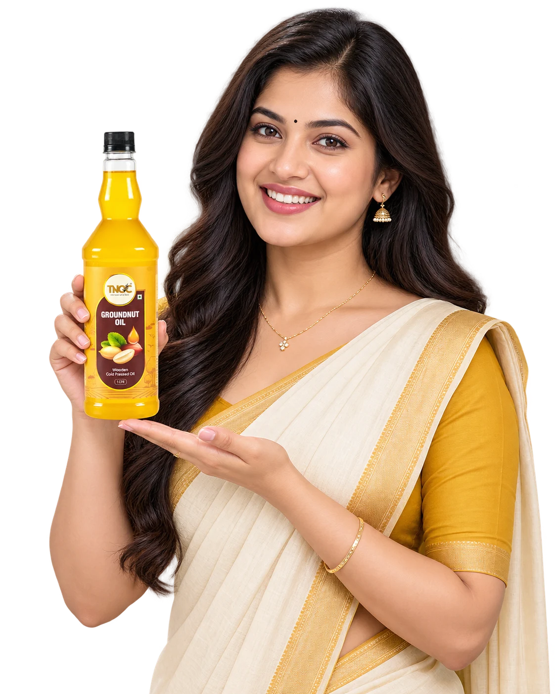 TNOC wooden cold pressed oil with a traditional Lakdi Ghana press